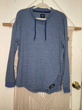 Eva Air Jason Wu Sleepwear Sweatshirt Women's Large Blue Drawstring Pajama Top